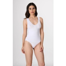 Kadın Dikişsiz Kalın Askılı Çıtçıtlı Örme Slip Model Body Korse