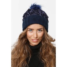 Pul Payetli Triko Örme Bere