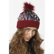 FLORİ Pul Payetli Triko Örme Bere