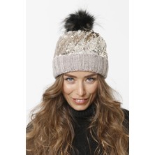 FLORİ Pul Payetli Triko Örme Bere