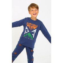 Vitmo Erkek Çocuk Uzun Kollu  Pamuklu Pijama Takımı Play Now Indigo
