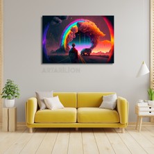 Artarilion Neon Renkler ve Karadelik Görseli Kanvas Tablo Yeni Ev si Salon Tablosu