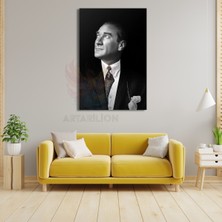 Artarilion Atatürk Siyah Beyaz Portre Kanvas Tablo Hd Baskı Dijital Tablo