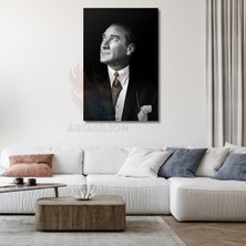 Artarilion Atatürk Siyah Beyaz Portre Kanvas Tablo Hd Baskı Dijital Tablo
