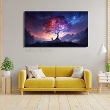 Artarilion Kanvas Tablo Tasarım Manzara Ağaç Görseli Dijital Baskı Kanvas Tablo Salon Dekoru