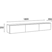 Smart Mobilya Arman 3 Kapaklı 180  cm  Duvara Monte Tv Ünitesi - Atlantik Çam