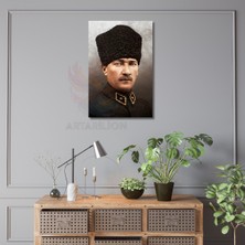 Artarilion Atatürk Portresi Kanvas Tablo Atatürk Temalı Duvar Dekoru Ev Ofis Dekoru Dijital Baskı