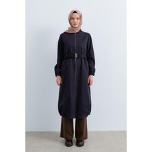 Nihan Bomber Uzun Kap  Lacivert