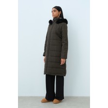 Nihan Beli Ayarlanabilir Kapitone Kaban  Haki