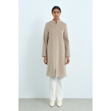 Nihan Fermuarlı Basic Kaban  Vizon