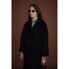 Nihan Oversize %100 Yün Kaban  Siyah