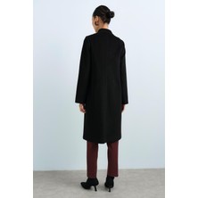 Nihan Fermuarlı Basic Kaban  Siyah