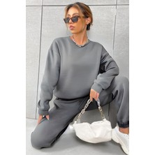 Kadın Basic Trend Model Bisiklet Yaka Eşofman Takımı