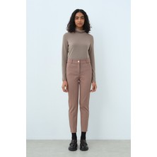 Nihan Basic Dar Paça Pantolon  Vizon