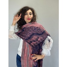 Desenli Piliseli Kdın Fular Şal 180X65 cm