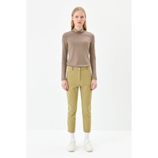 Nihan Dar Paça Kanvas Pantolon  Olive