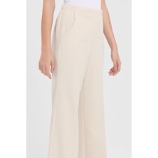 Nihan Beli Lastikli Culotte Pantolon  Taş