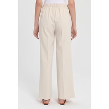 Nihan Beli Lastikli Culotte Pantolon  Taş