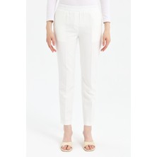 Nihan Beli Lastikli Havuç Pantolon  Ekru
