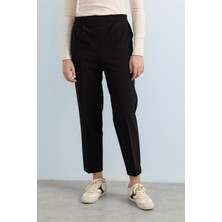 Nnihan Beli Lastikli Havuç Pantolon  Siyah