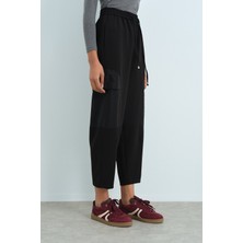 Nihan Beli Lastikli Havuç Pantolon  Siyah