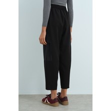 Nihan Beli Lastikli Havuç Pantolon  Siyah