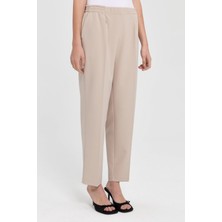 Nihan Beli Lastikli Havuç Pantolon  Bej