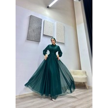 Plume Kruvaze Tül Şifon Abiye