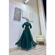 Plume Kruvaze Tül Şifon Abiye