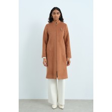 Nihan Fermuarlı Basic Kaban  Taba