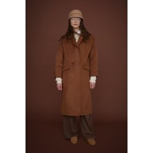 Nihan Oversize %100 Yün Kaban  Kahve