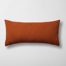 Fineroom Living Julia - Düz Bukle Dokuma Lumbar Kırlent 35  x  70 - Turuncu (Ic Yastık Dahil)