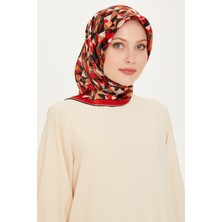 Armine Geometrik Desenli Sura Saf İpek Eşarp 9214D 07