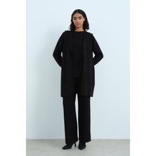 Nihan Basic Üçlü Triko Takım  Siyah