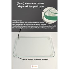 Ortakçı Design Şeffaf Saydam Kanallı Cam Kesme Tahtası | Cam Kesme Tablası 4 Kanallı | 30CM x 40CM