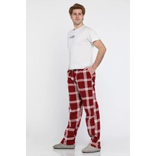 Mishar İtalia Erkek Ekose Desenli Polar Pijama Altı