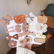 Qijshu Adet/takım Bebek Kız Saç Klipleri Karikatür Ayı Ilmek Tokalarım Doğum Günü Hediyeleri Firkete Headdress Çocuk Saç Aksesuarları (Yurt Dışından)