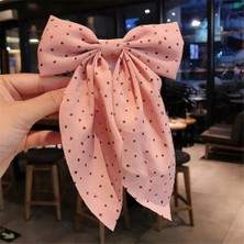 Qijshu Büyük Ilmek Firkete Kız Için Renkli Nokta Ipek Kurdele Saç Tokası Kaymaz Ördek Gagası Klip Ihale Tatlı Şapkalar Saç Aksesuarları (Yurt Dışından)