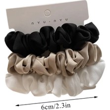 Qijshu Adet/takım Kadınlar Düz Renk Ipek Saten Scrunchies Saç Halat Zarif At Kuyruğu Tutucu Lastik Bant Elastik Kafa Bandı Saç Aksesuarları (Yurt Dışından)