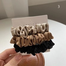 Qijshu Adet/takım Kadınlar Düz Renk Ipek Saten Scrunchies Saç Halat Zarif At Kuyruğu Tutucu Lastik Bant Elastik Kafa Bandı Saç Aksesuarları (Yurt Dışından)