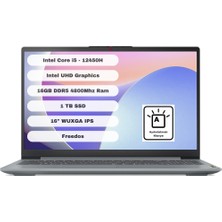 Lenovo Ideapad Slim 3 16IAH8 83ES003QTR Intel Core I5 12450H 16GB 1tb SSD 16" Wuxga Freedos Gri Taşınabilir Bilgisayar