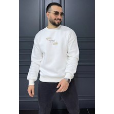 Mishar İtalia Baskılı Üç Iplik Şardonlu Bisiklet Yaka Erkek Sweatshirt