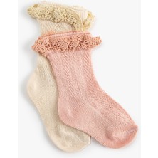 Koton Dantelli Soket Çorap Dokulu Pamuklu 2'li