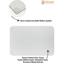 Ortakçı Design Vegan Desenli Cam Kesme Tahtası - Cam Kesme Tablası | 20CM x 30CM