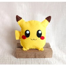 Playseba Sevimli Mini Pikachu Figür Oyuncak - %100 El Yapımı Organik Keçe Pokemon Oyuncak - Felt Toys