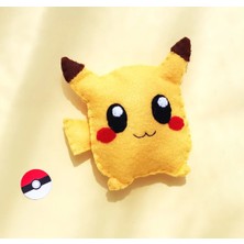 Playseba Sevimli Mini Pikachu Figür Oyuncak - %100 El Yapımı Organik Keçe Pokemon Oyuncak - Felt Toys