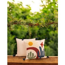 Felluci Textile Punch Nakışlı Kırlent Günes 43x43 2Adet