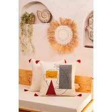 Felluci Textile Punch Nakışlı Kırlent Ağlayan Yüz 43x43 2Adet