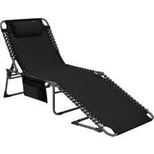 Kingcamp Berlin Comfort Lounge 5 Kademeli Katlanır Şezlong Black