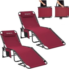 Kingcamp Berlin Classic Comfort 2'li Set 5 Kademeli Katlanır Şezlong Wine